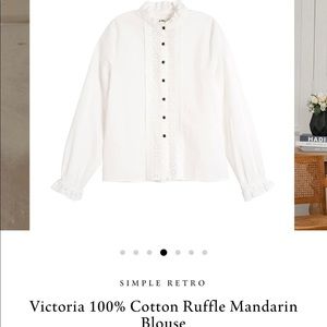 100% Cotton Ruffle Blouse by Simple Retro
